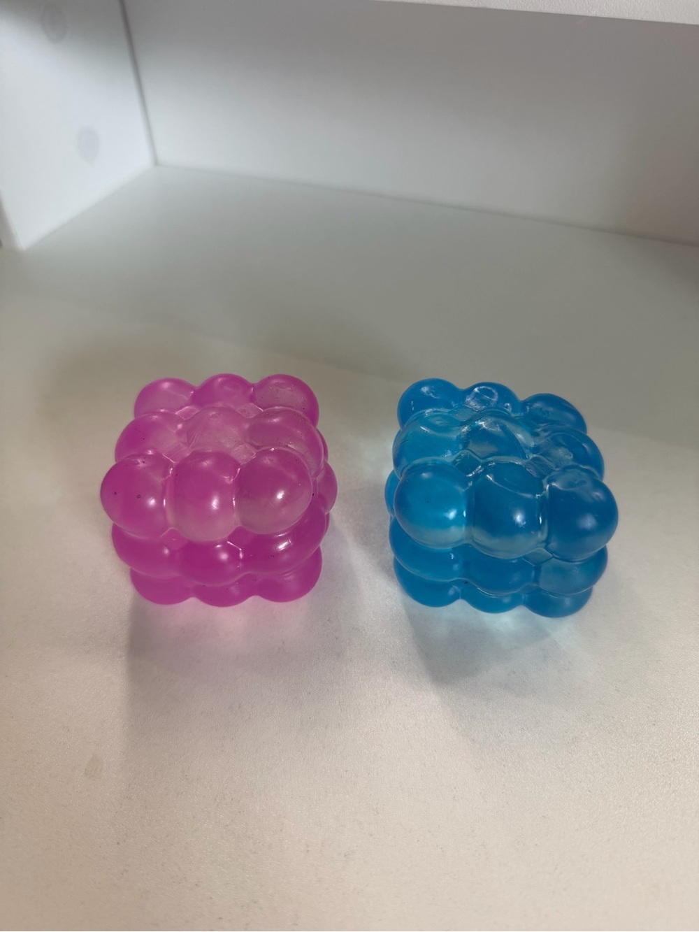 Bubble Grape Textured Squishy Fidget Toy - Blue or Pink - Picture 4 of 4